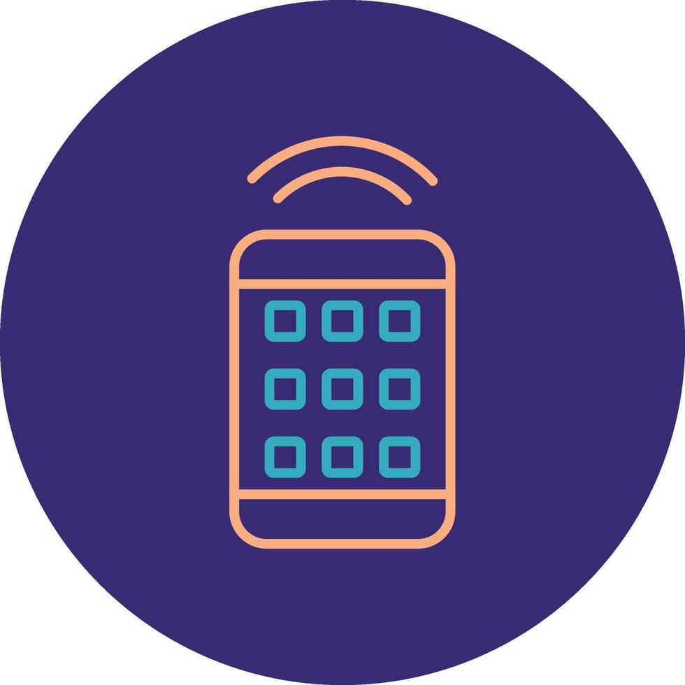 Remote Control Line Two Color Circle Icon vector