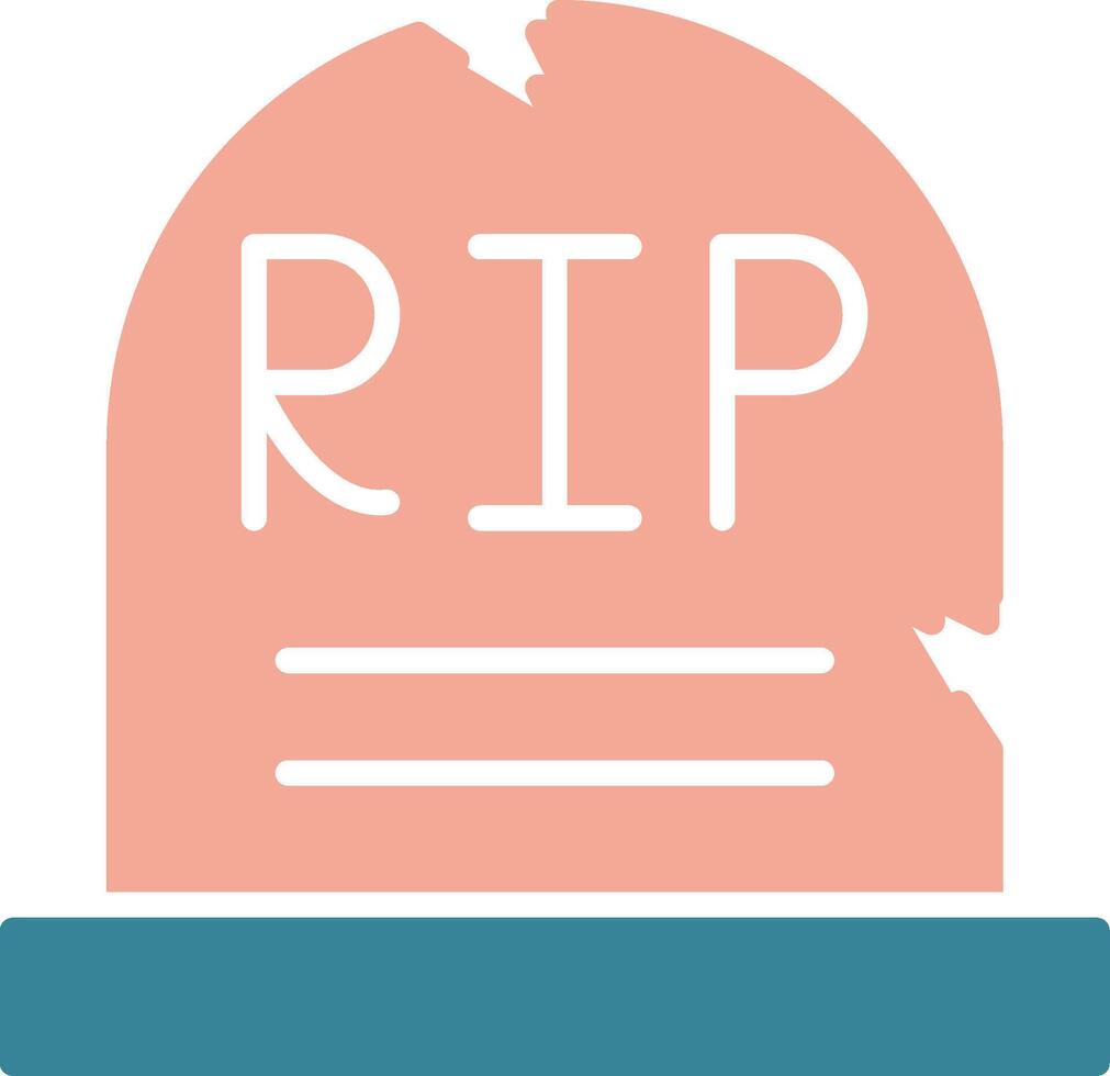 Tomb Glyph Two Color Icon vector