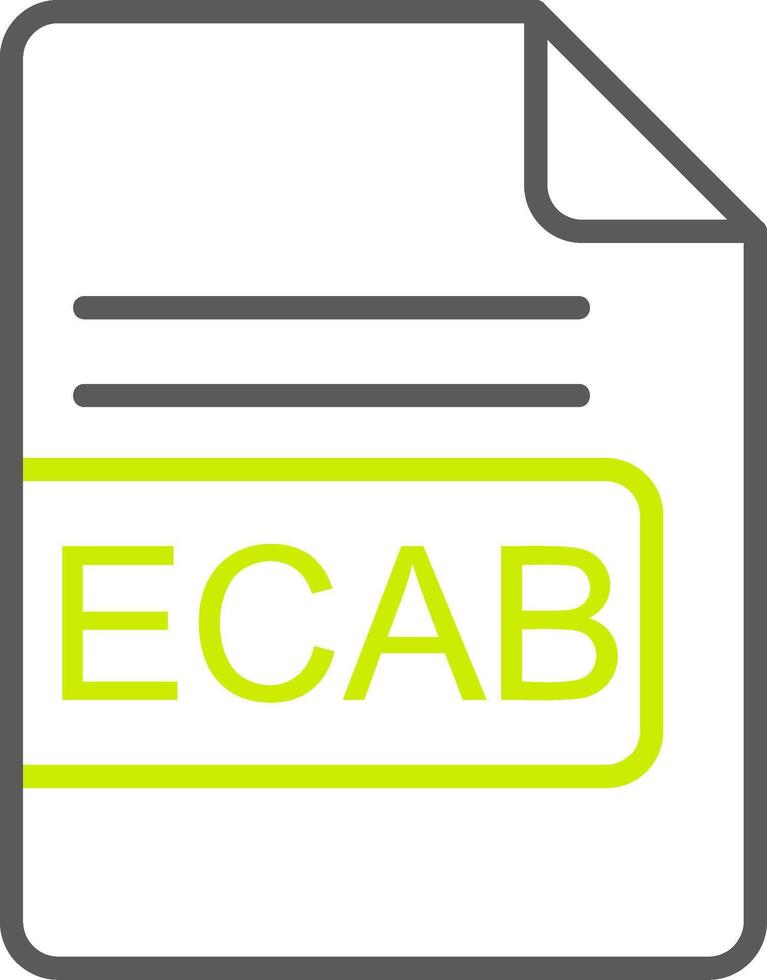 ECAB File Format Line Two Color Icon vector