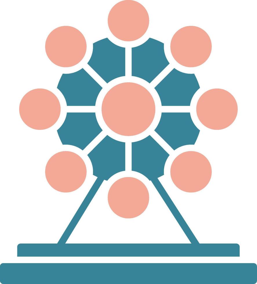 Ferris Wheel Glyph Two Color Icon vector