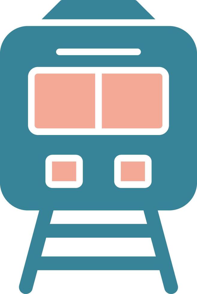 tren glifo icono de dos colores vector