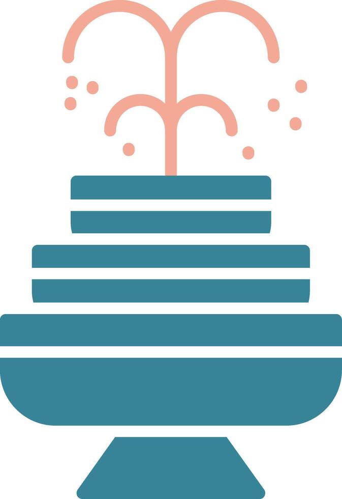 Fountain Glyph Two Color Icon vector