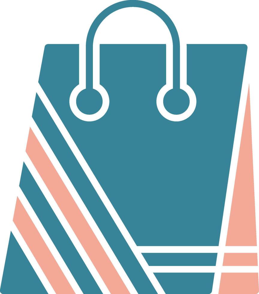 Shopping Bag Glyph Two Color Icon vector