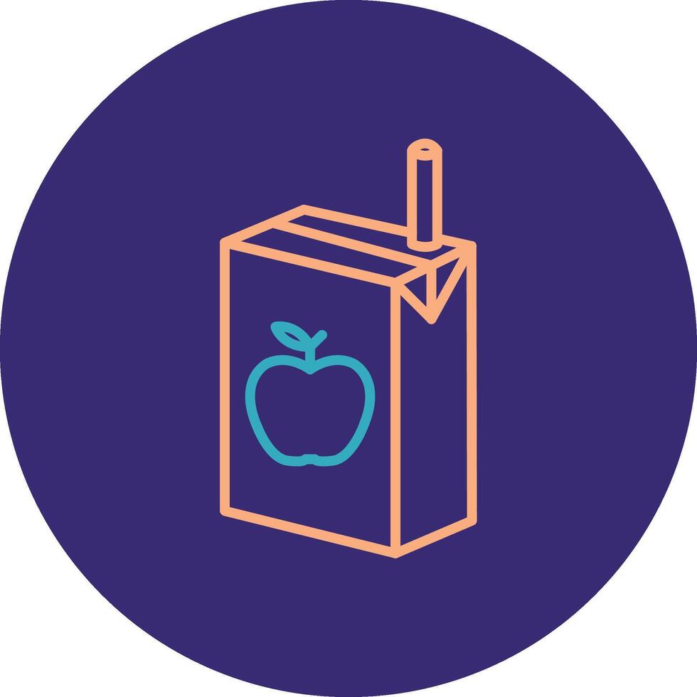 Juice Box Line Two Color Circle Icon vector