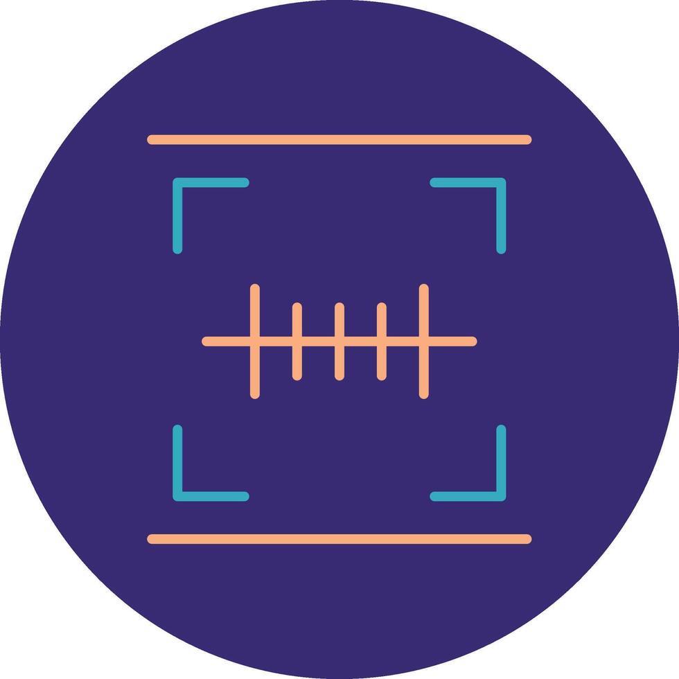 Barcode Scan Line Two Color Circle Icon vector