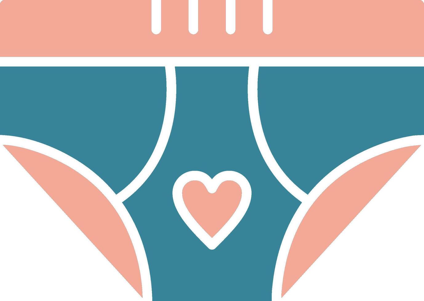 Underwear Glyph Two Color Icon vector