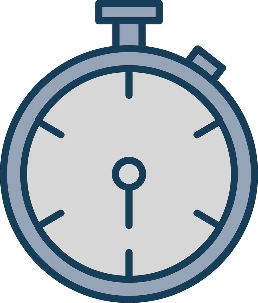Stopwatch Line Filled Grey Icon vector