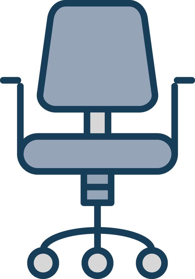 Chair Line Filled Grey Icon vector