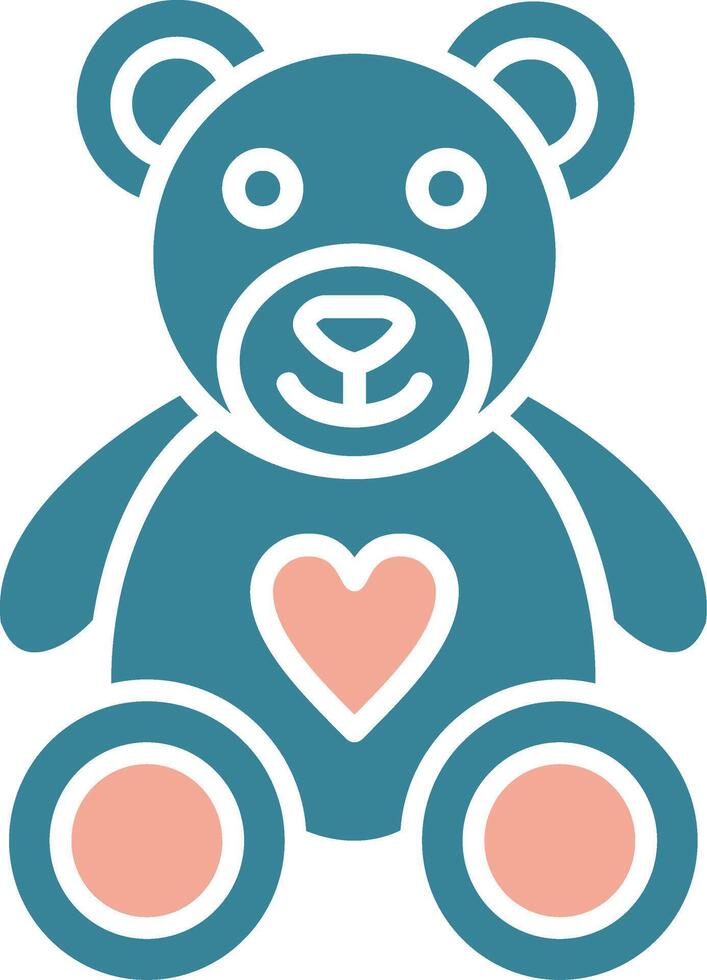 Bear Glyph Two Color Icon vector