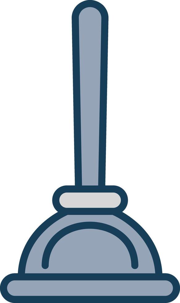 Plunger Line Filled Grey Icon vector