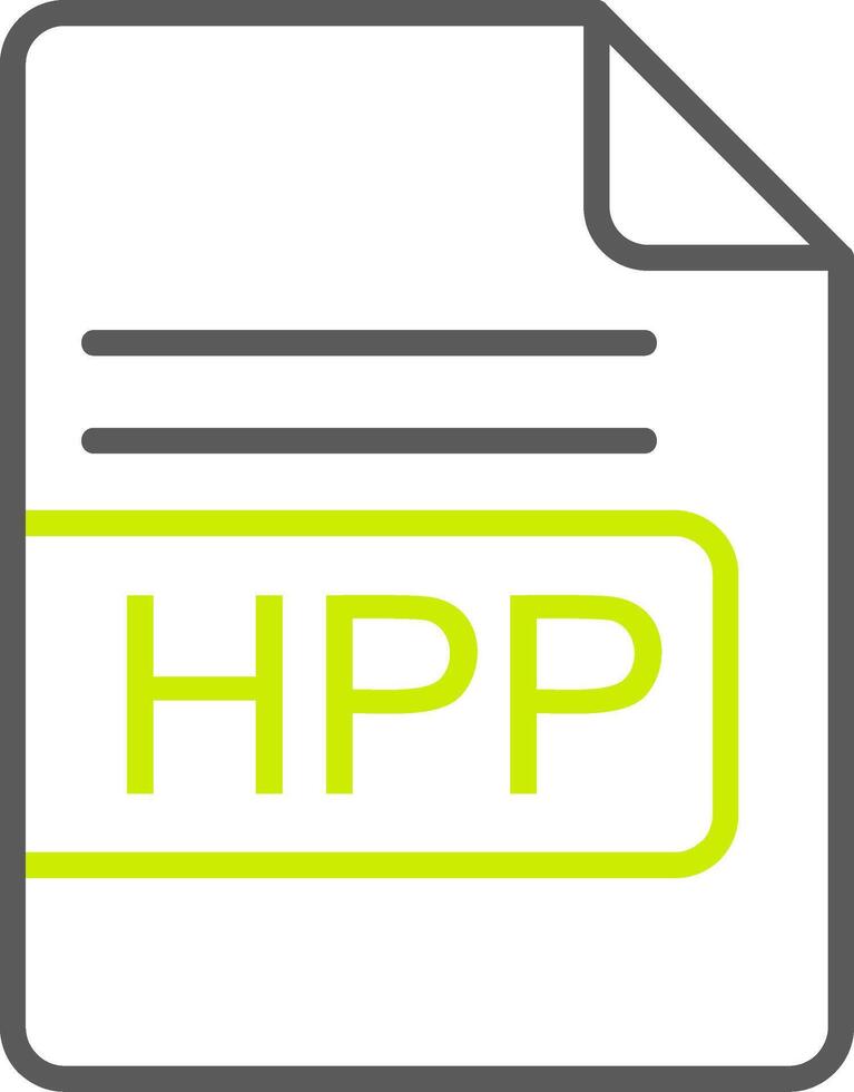 HPP File Format Line Two Color Icon vector