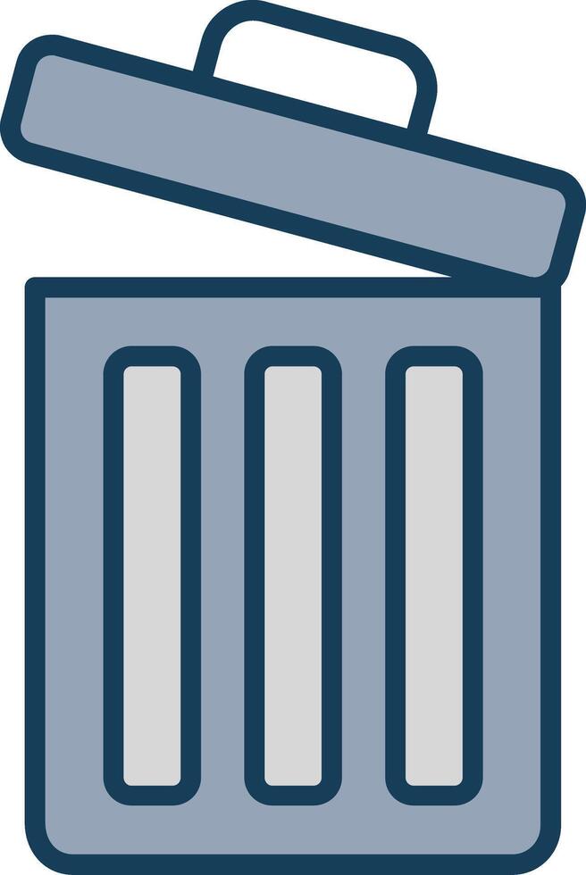 Trash Line Filled Grey Icon vector