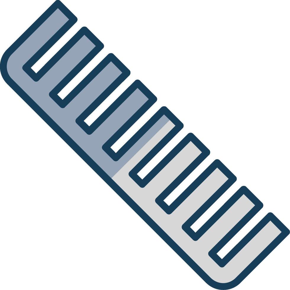 Comb Line Filled Grey Icon vector