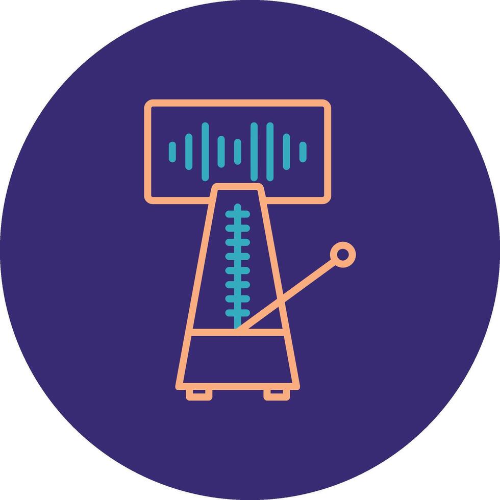 Metronome Line Two Color Circle Icon vector