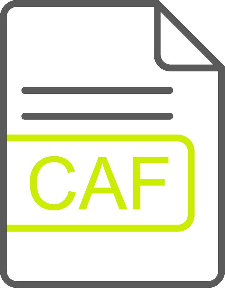 CAF File Format Line Two Color Icon vector
