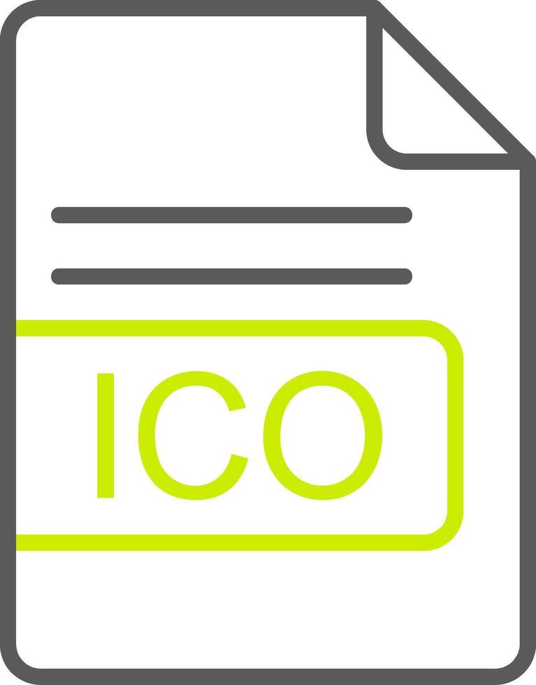 ICO File Format Line Two Color Icon vector