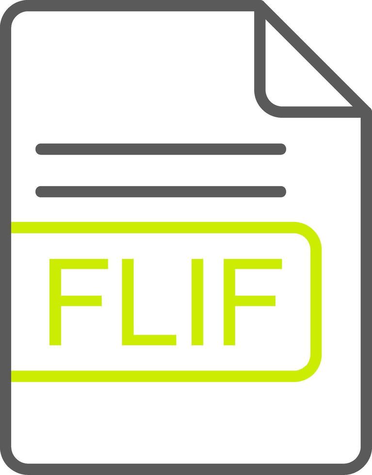 FLIF File Format Line Two Color Icon vector