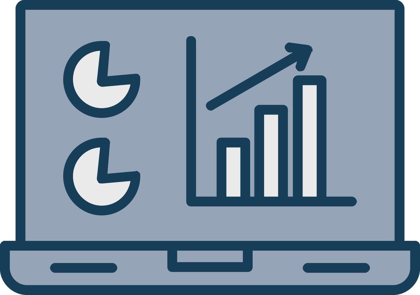 Data Analytics Line Filled Grey Icon vector