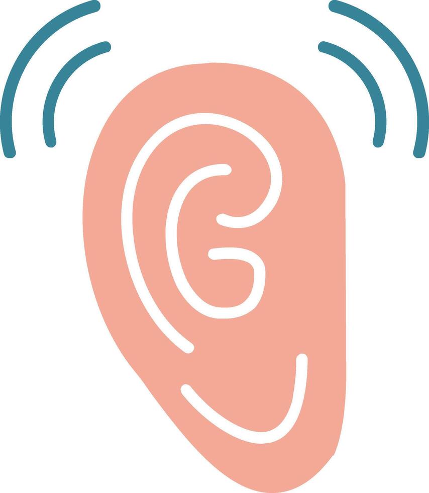 Listen Glyph Two Color Icon vector