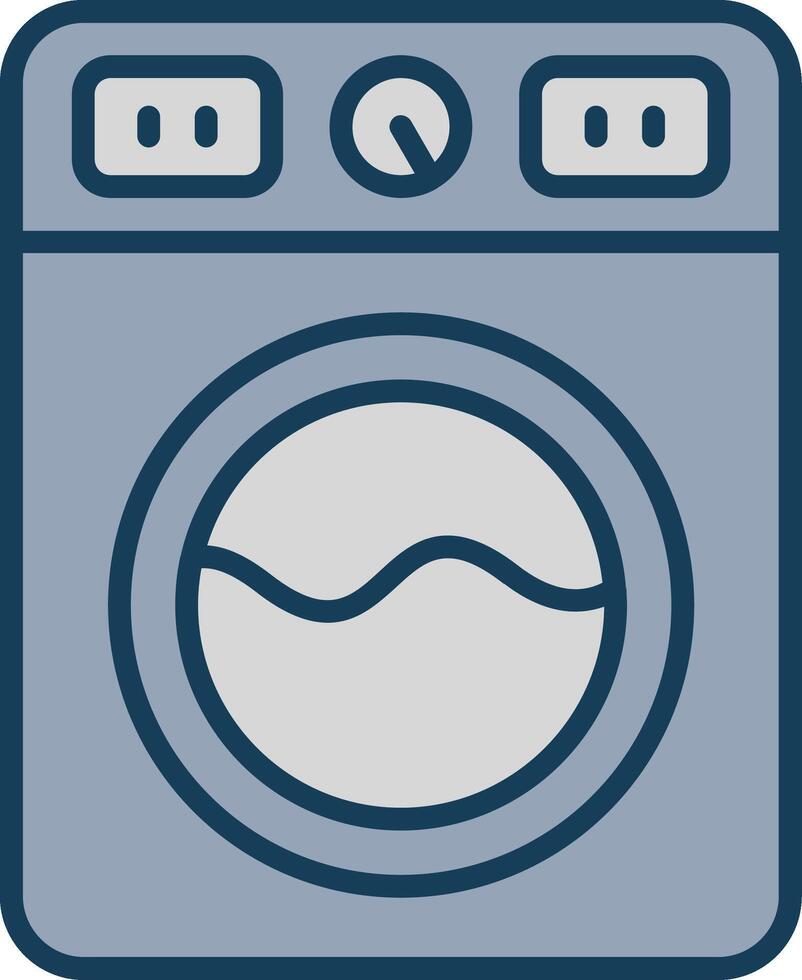 Washing Machine Line Filled Grey Icon vector