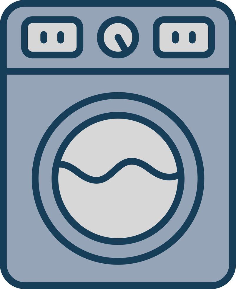 Washing Machine Line Filled Grey Icon vector