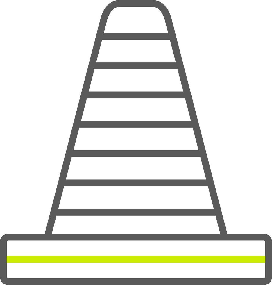 Traffic Cone Line Two Color Icon vector