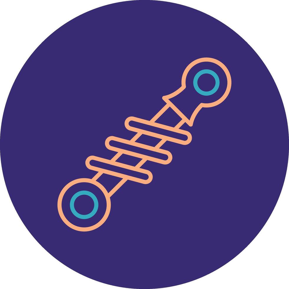 Shock Absorber Line Two Color Circle Icon vector