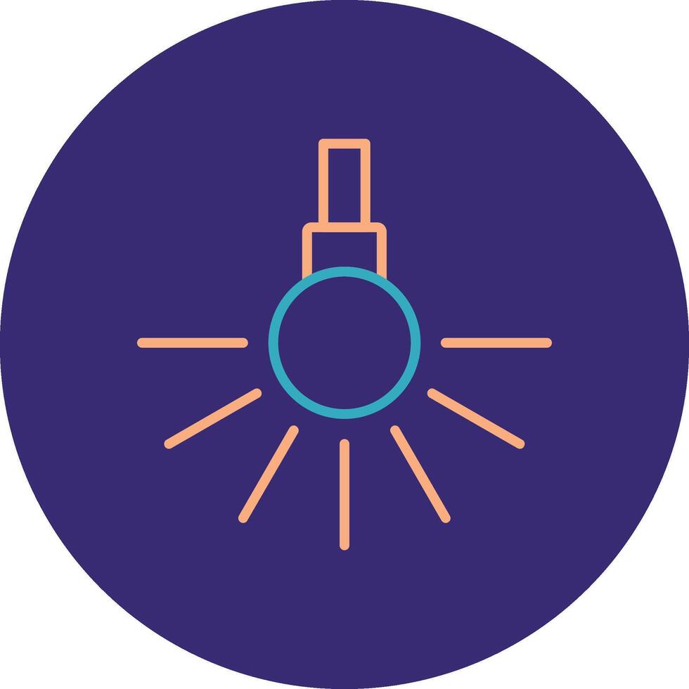 Headlight Line Two Color Circle Icon vector