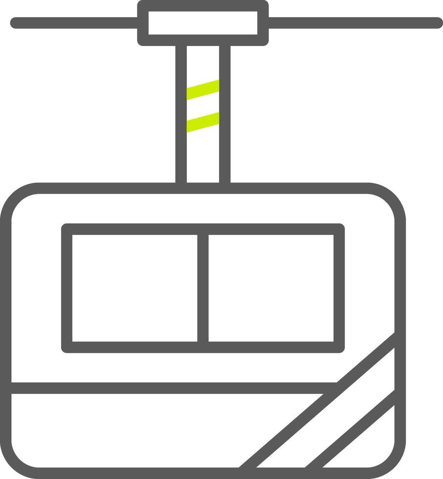 Cable Car Cabin Line Two Color Icon vector