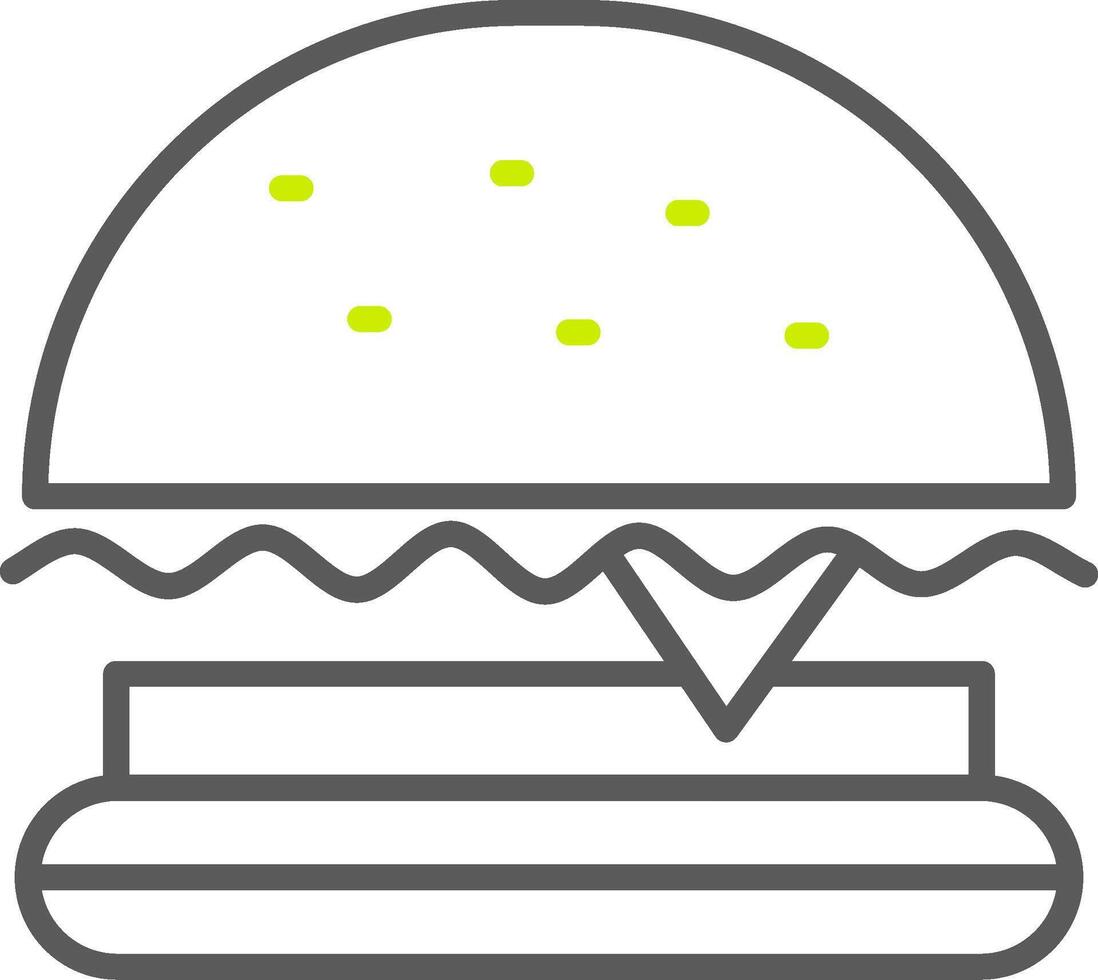 hamburguesa rápido comida línea dos color icono vector