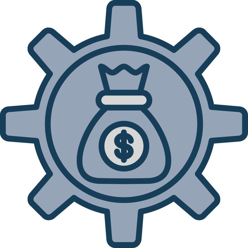 Asset Management Line Filled Grey Icon vector