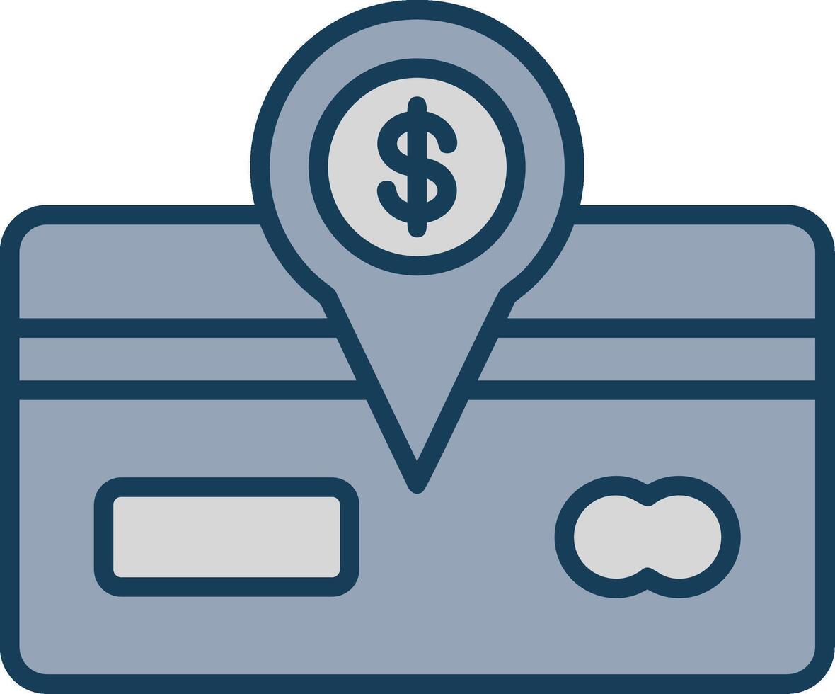 Direct Debit Line Filled Grey Icon vector