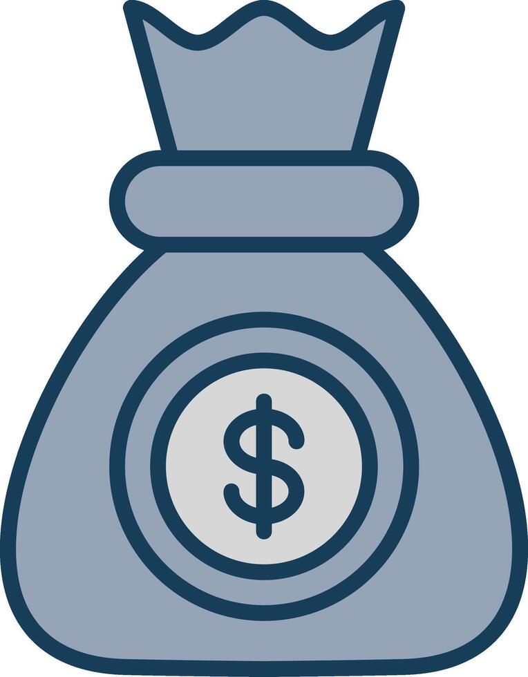 Money Line Filled Grey Icon vector