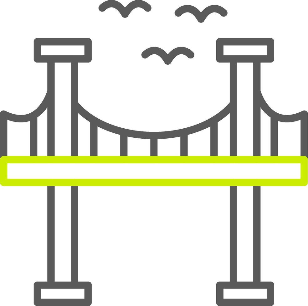 icono de dos colores de la línea de puente vector