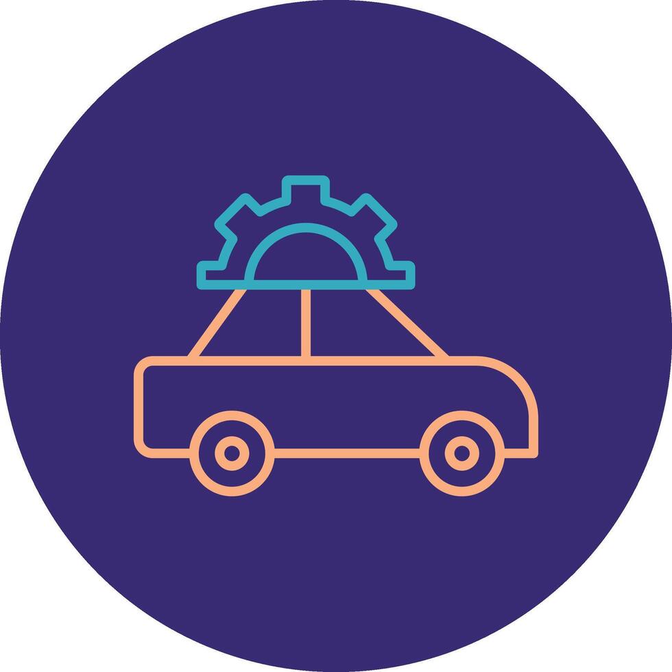 Car Repair Line Two Color Circle Icon vector