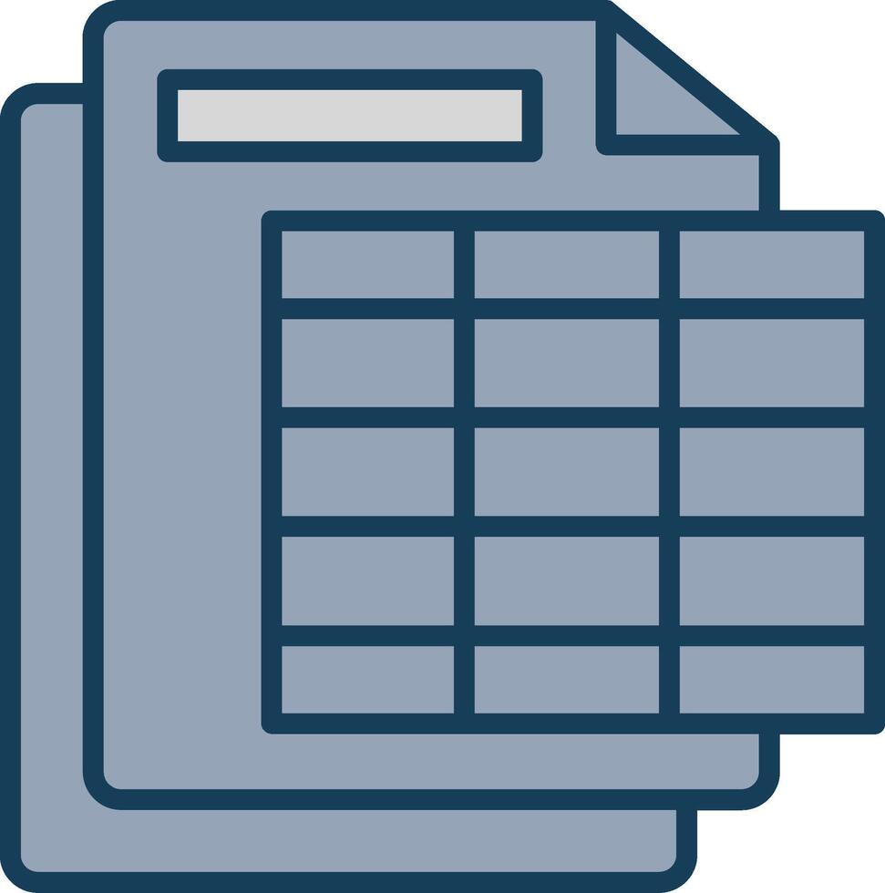 Spreadsheet Line Filled Grey Icon vector