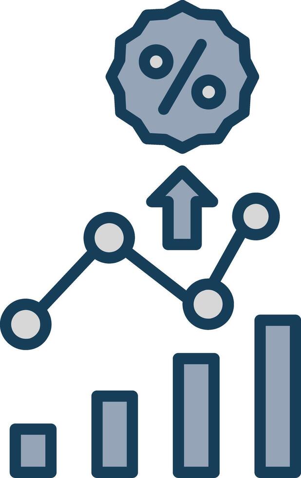 Percentage Line Filled Grey Icon vector