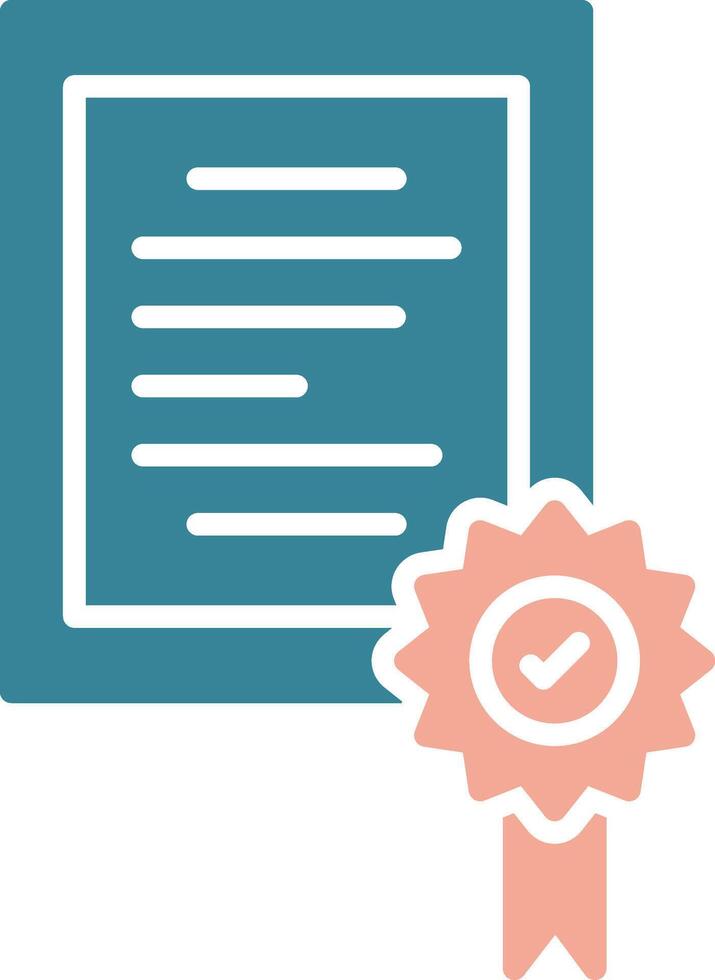Certificate Glyph Two Color Icon vector
