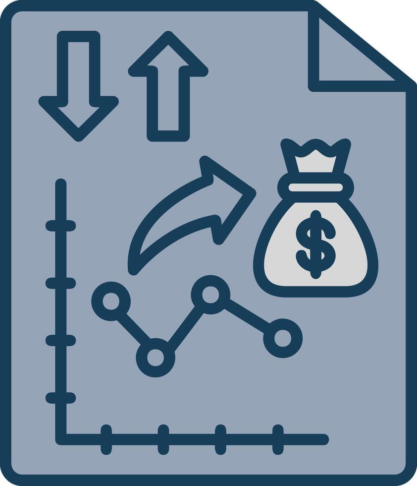 Money Strategy Line Filled Grey Icon vector