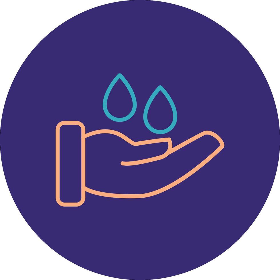 Save Water Line Two Color Circle Icon vector
