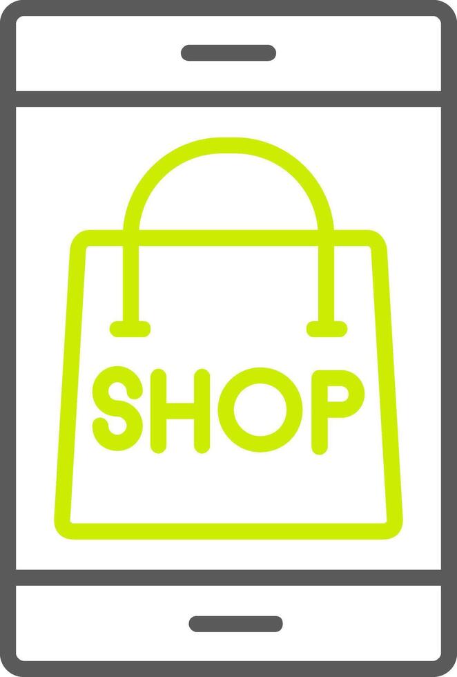 OnLine Two Color Shoping Line Two Color Icon vector