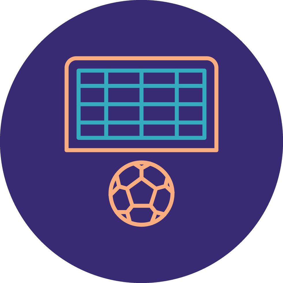 Football Goal Line Two Color Circle Icon vector