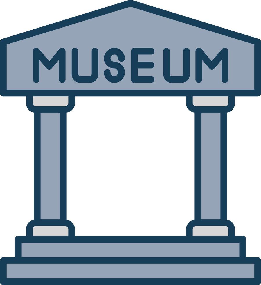 Museum Line Filled Grey Icon vector