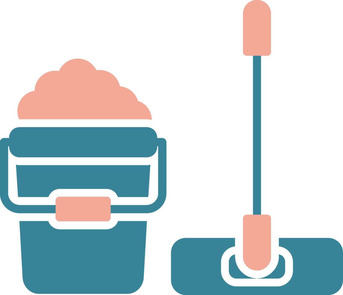 Mop Glyph Two Color Icon vector
