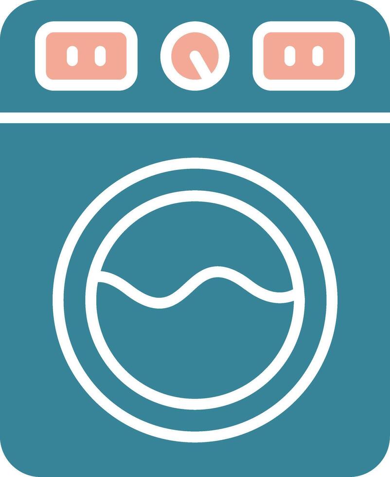 Washing Machine Glyph Two Color Icon vector