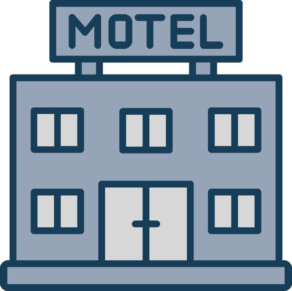 Motel Line Filled Grey Icon vector