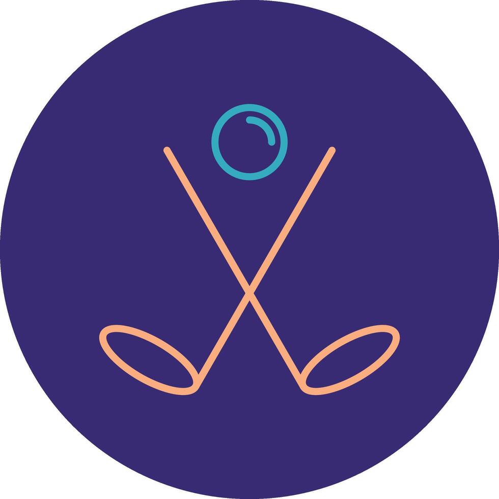 Golf Line Two Color Circle Icon vector