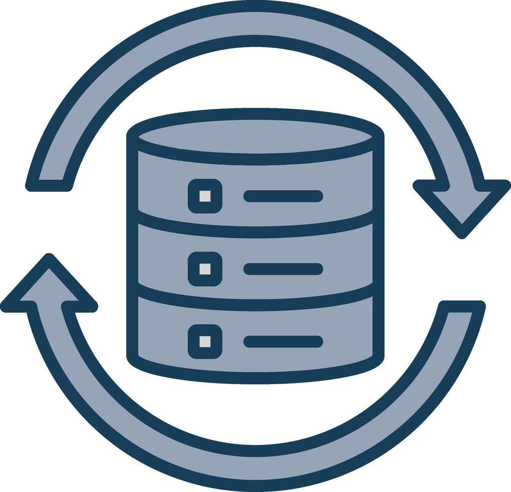 Data Synchronization Line Filled Grey Icon vector