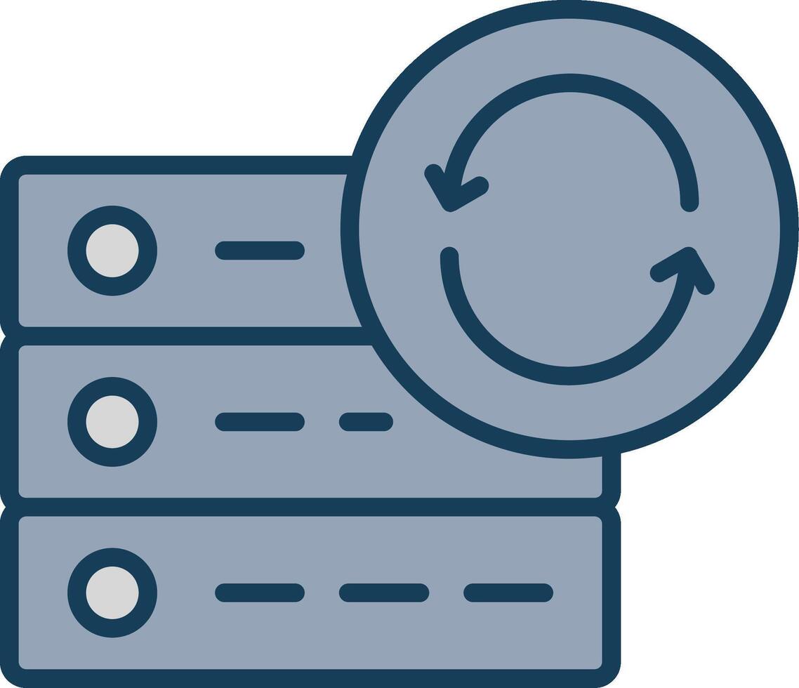 Data Synchronization Line Filled Grey Icon vector