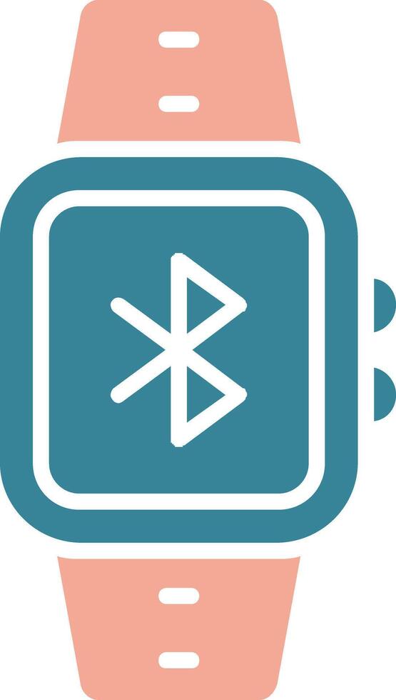 icono de dos colores de glifo de bluetooth vector